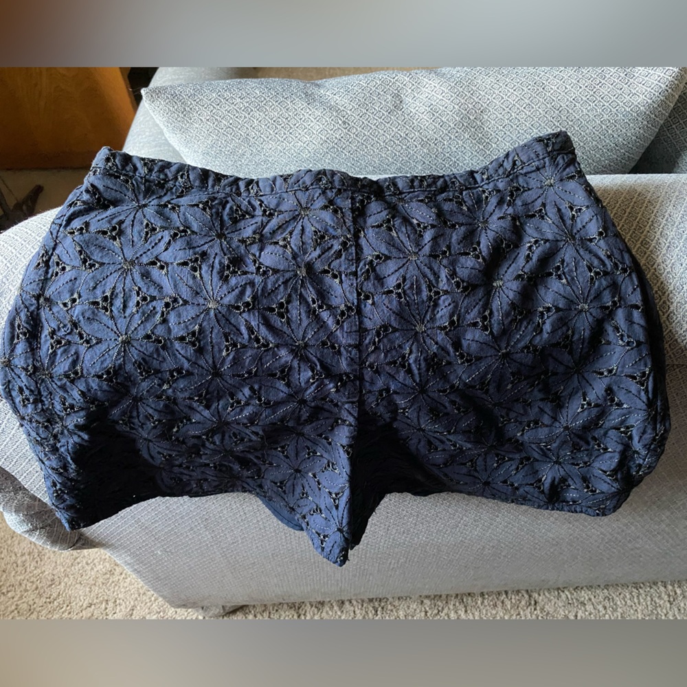 A New Day Women's Blue Lace High Waist Shorts